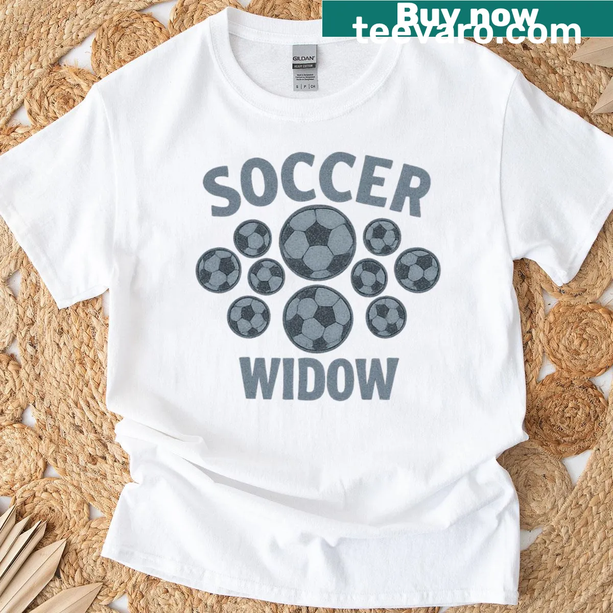 Funny Soccer Widow Sideline Society graphic t-shirt for partners — on a men's t-shirt