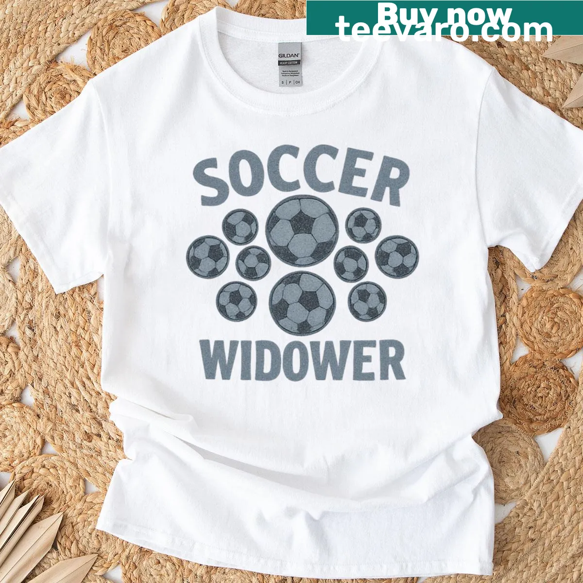 Funny Soccer Widower Sideline Society t-shirt for soccer partners — on a men's t-shirt
