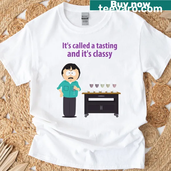 Randy Marsh from South Park in a wine tasting graphic