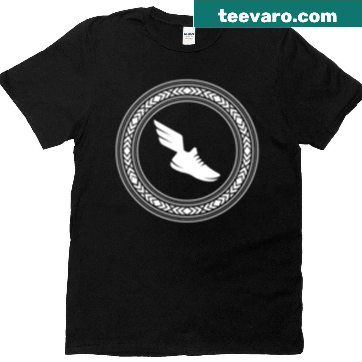 T-shirt featuring a dynamic sports crest graphic — on a men's t-shirt