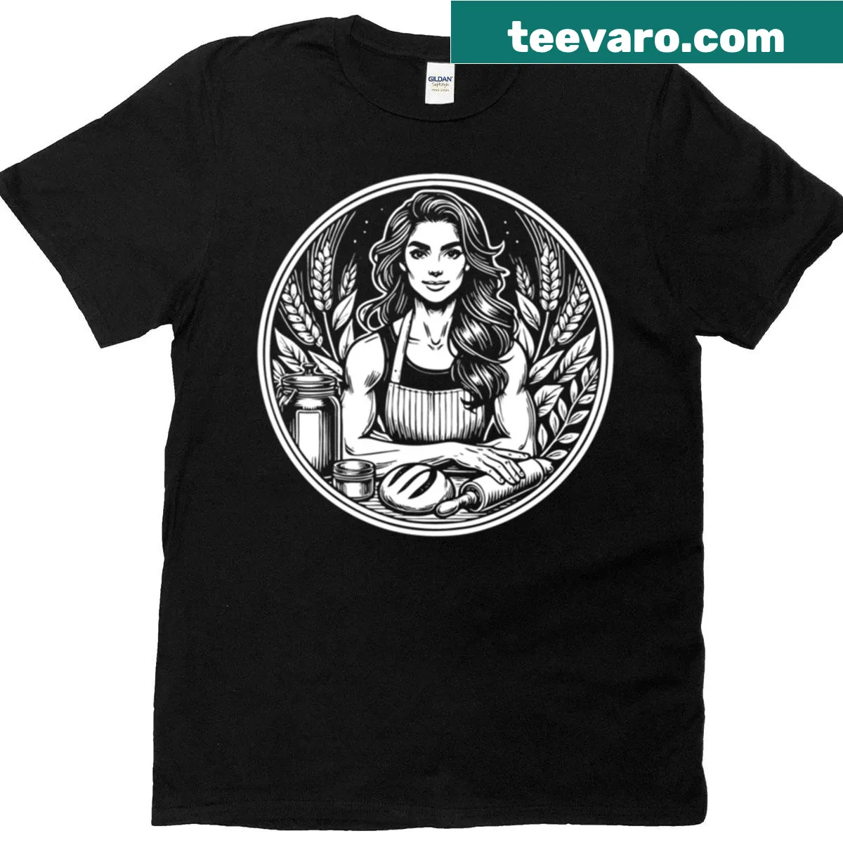 Baking-themed illustration on a T-shirt — on a men's t-shirt