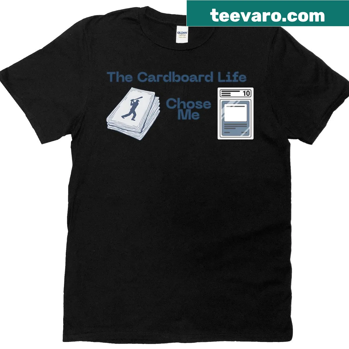 Witty typography design shirt that says The Cardboard Life Chose Me — on a men's t-shirt