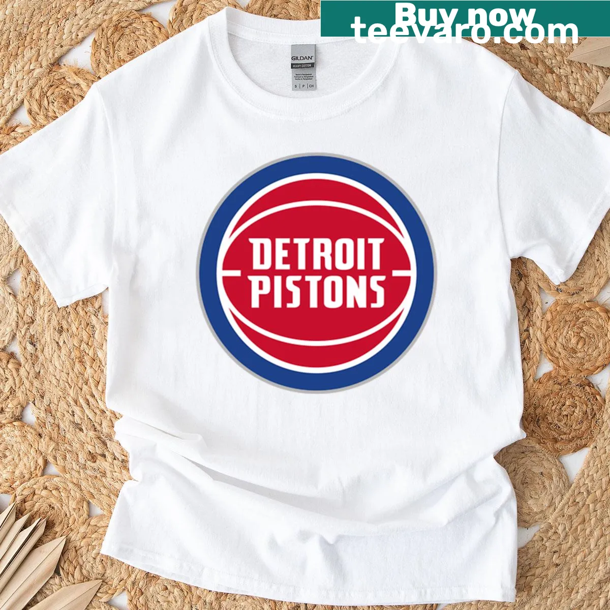Detroit Pistons logo graphic on T-shirt — on a men's t-shirt