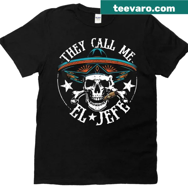 Mexican sugar skull shirt with humorous El Jefe text for Cinco de Mayo