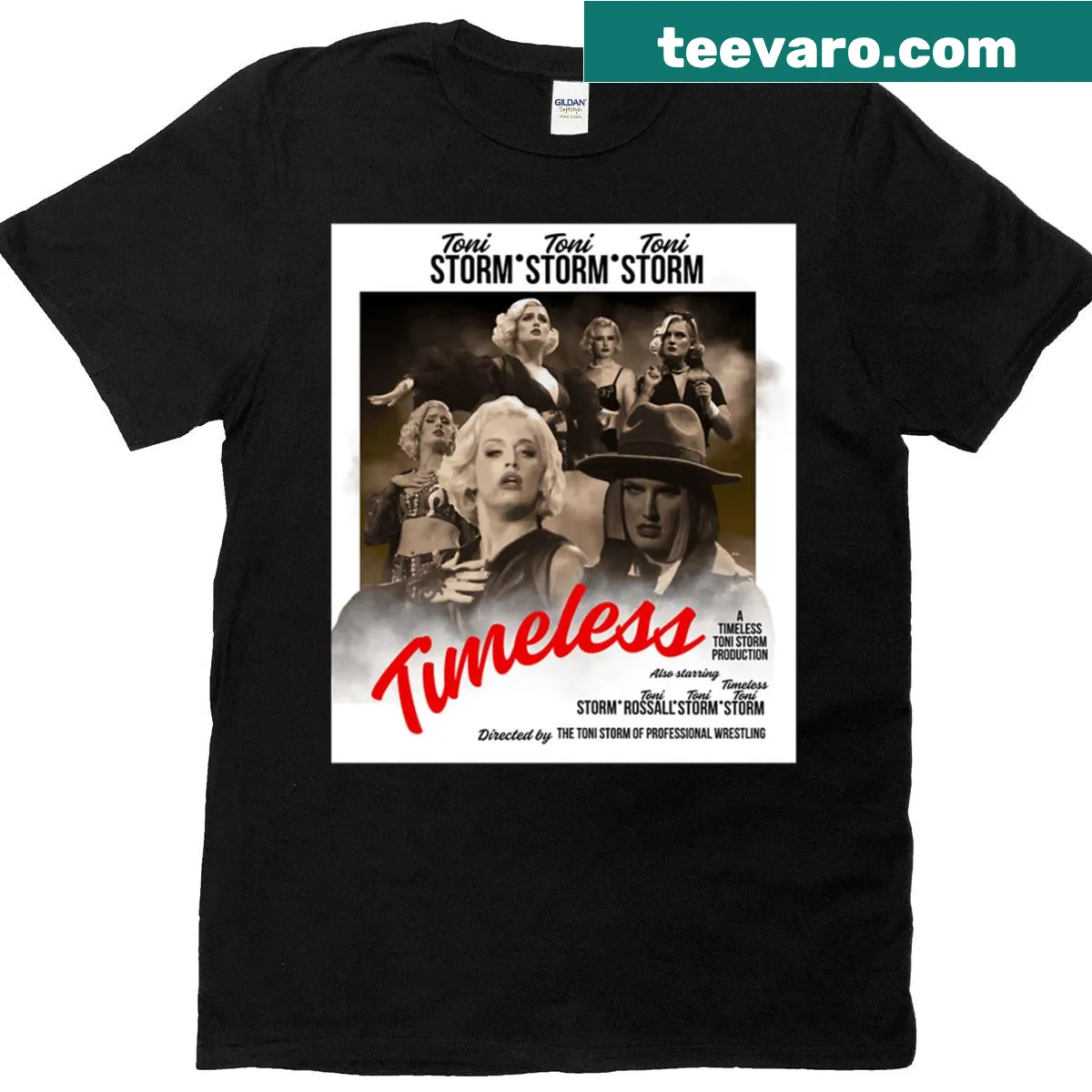 Toni Storm tribute t-shirt with stylish typography design — on a men's t-shirt