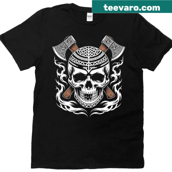 T-shirt featuring a tribal tattoo skull design