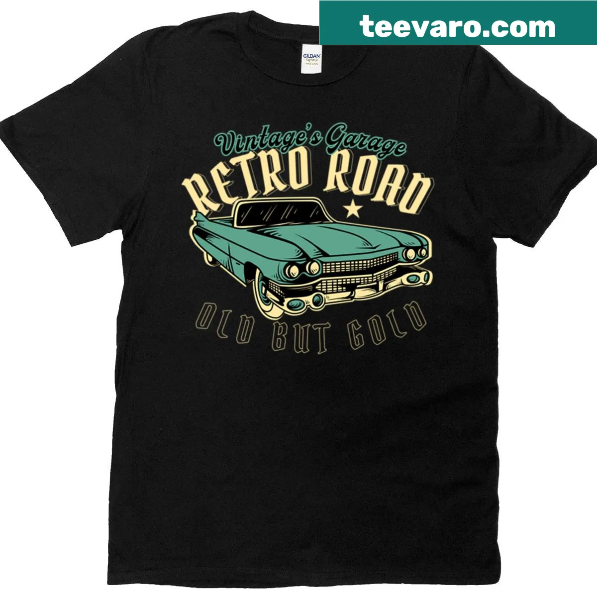 Vintage mechanic-themed T-shirt with bold graphics suitable for garage settings — on a men's t-shirt