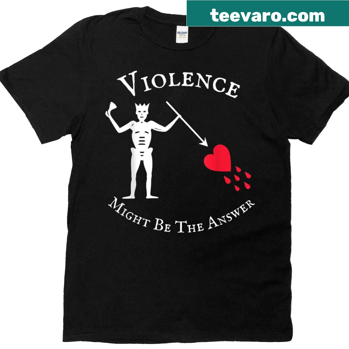 Funny pirate skull graphic on a retro t-shirt — on a men's t-shirt