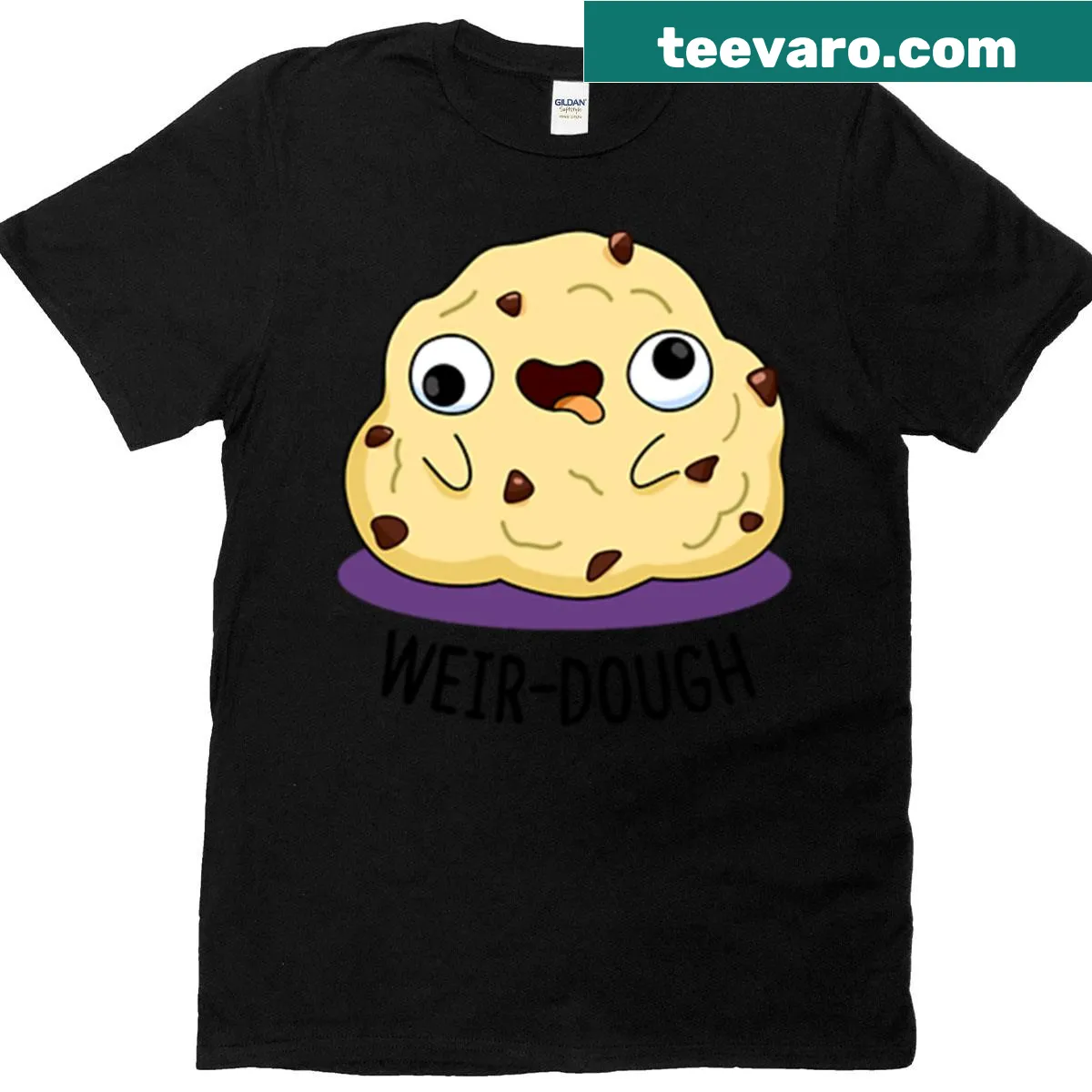 Funny baking t-shirt with the pun 'Weir-dough' prominently displayed — on a men's t-shirt