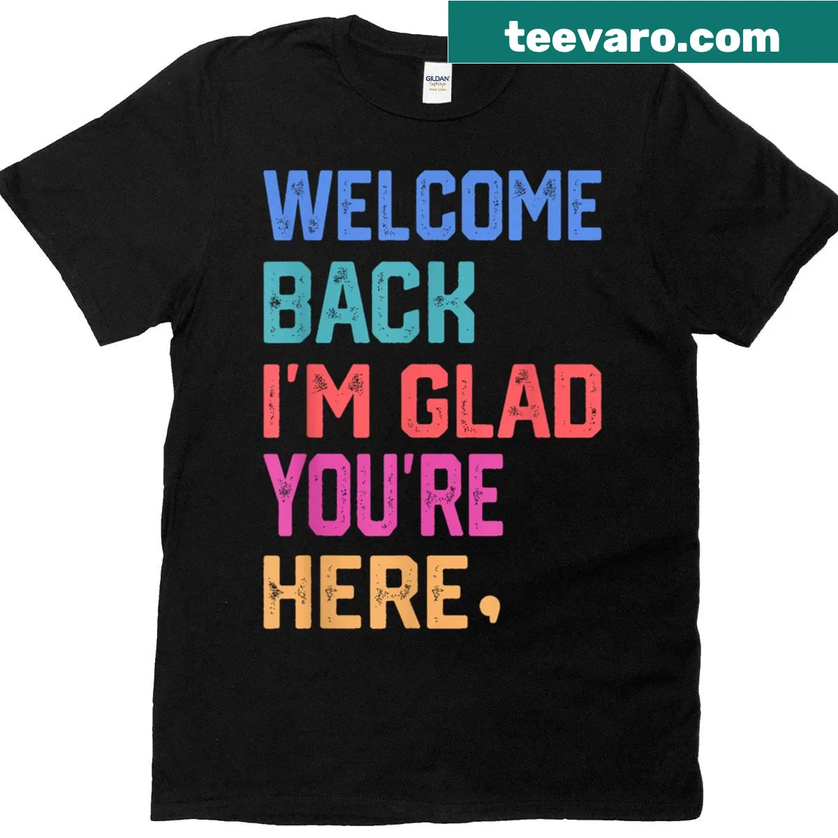 Welcoming t-shirt with positive message — on a men's t-shirt