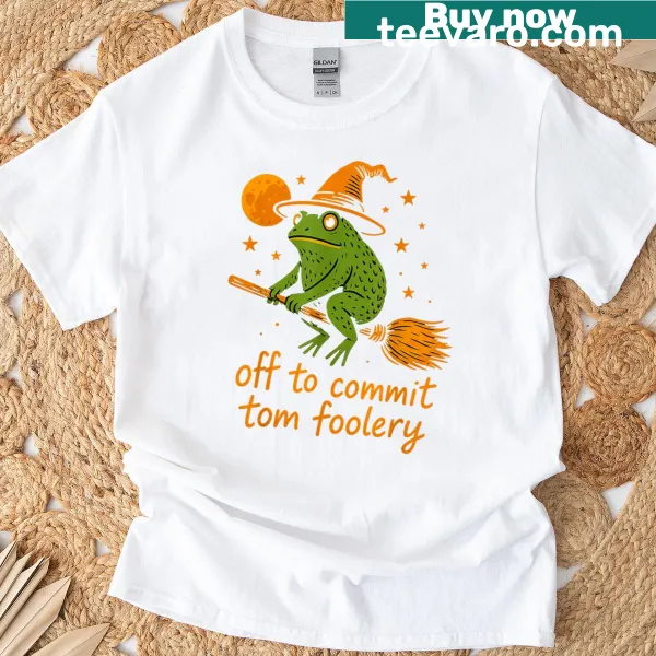 Cute t-shirt featuring a whimsical frog wizard ready for mischief