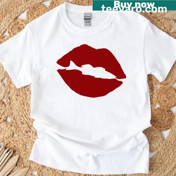 T-shirt featuring a playful fish-shaped design with lips