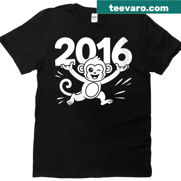 Personalized Year of the Monkey graphic on a women's t-shirt