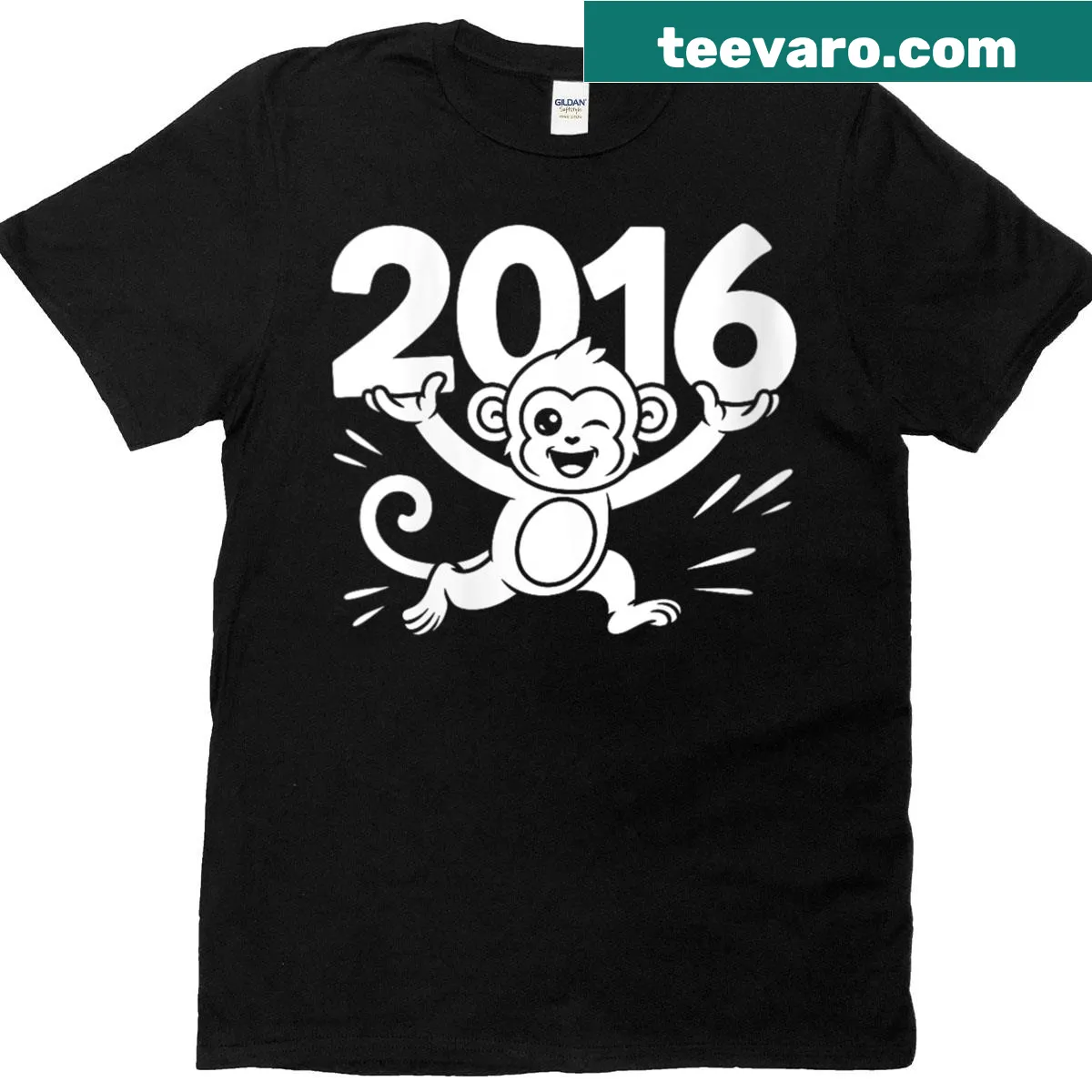 Personalized Year of the Monkey graphic on a women's t-shirt — on a men's t-shirt