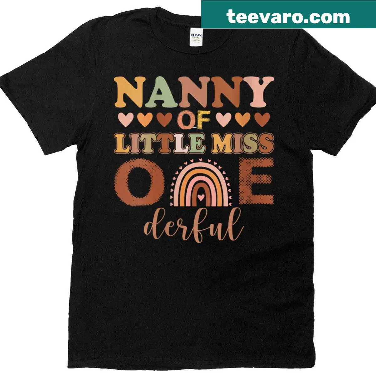 Cute T-shirt for Nanny with 'Nanny of Miss Onederful' design — on a men's t-shirt