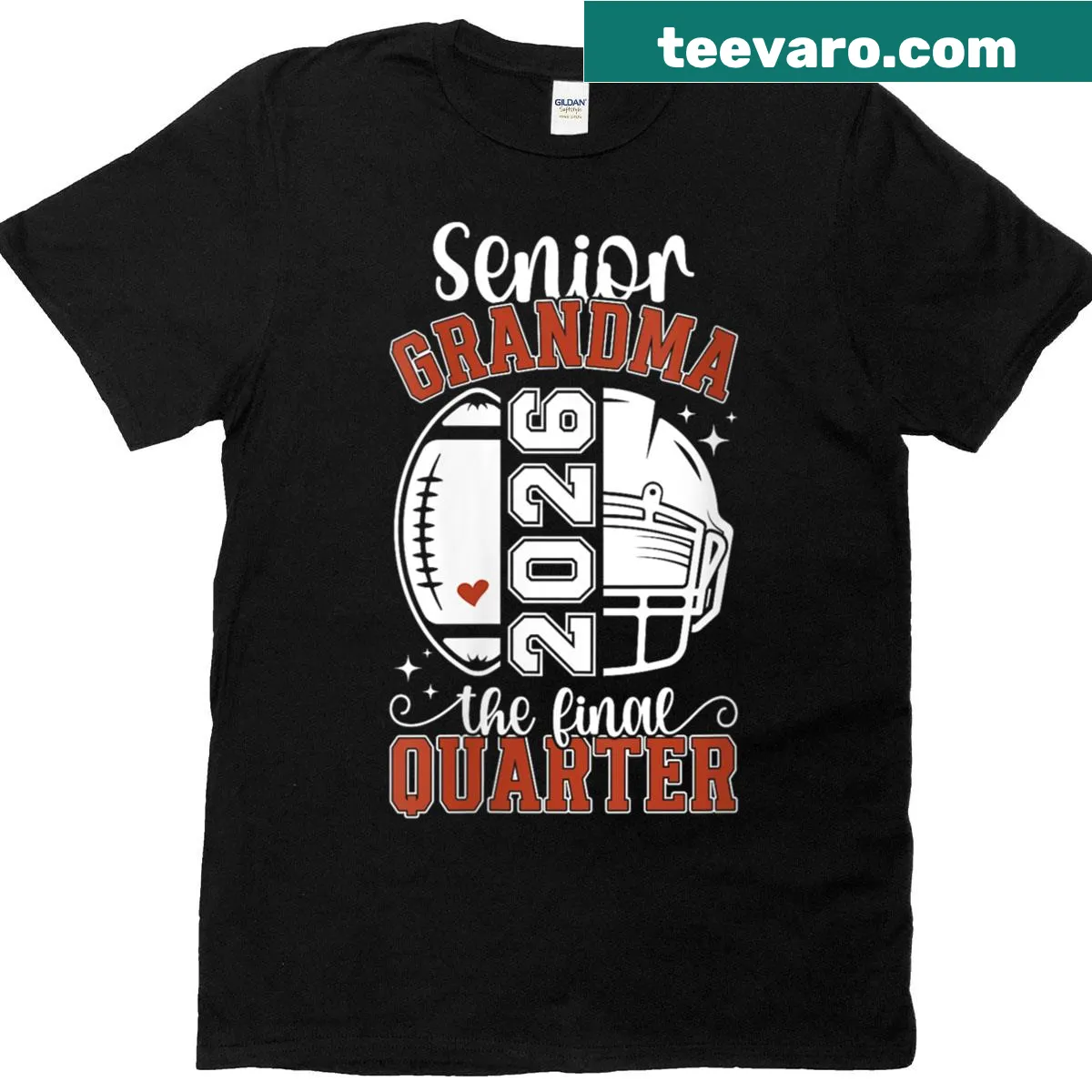 Football-themed t-shirt for proud grandmas of senior players — on a men's t-shirt