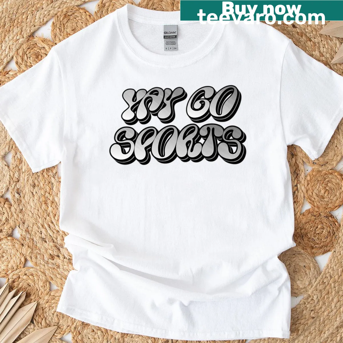 Funny sports oversized T-shirt with humorous cartoon graphic — on a men's t-shirt