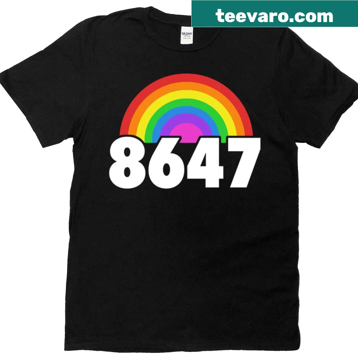 Bold anti-Trump rainbow t-shirt with strong message — on a men's t-shirt
