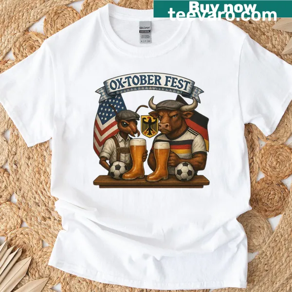 Playful typography on oversized Oktoberfest-themed t-shirt