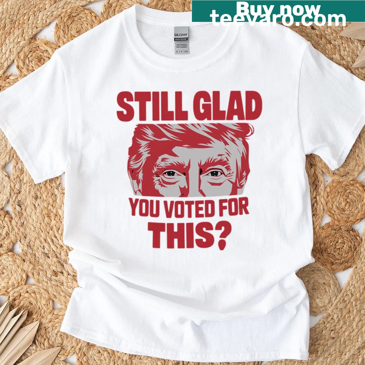 T-shirt with Anti-Trump message and sarcastic text — on a men's t-shirt