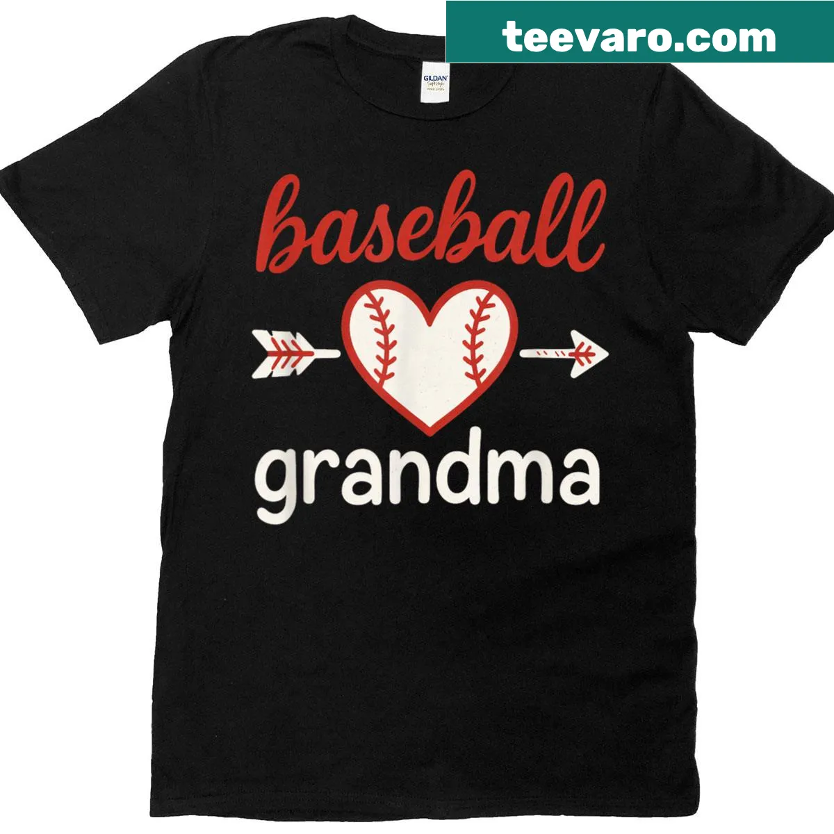 Heart arrow graphic on a baseball themed grandma t-shirt. — on a men's t-shirt