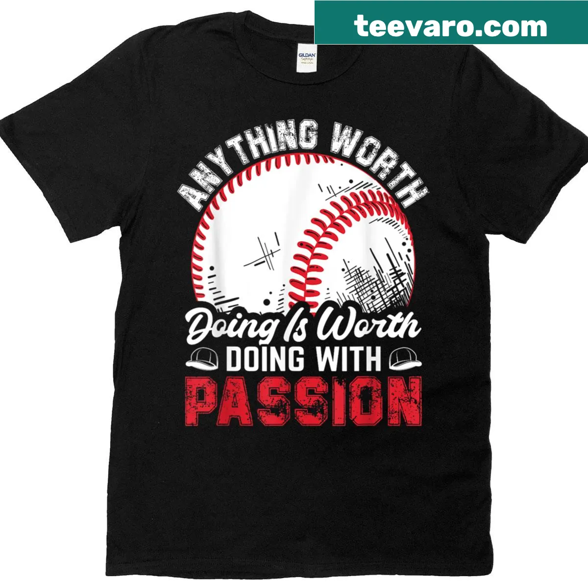 Inspirational quote T-shirt about baseball with vintage typography — on a men's t-shirt