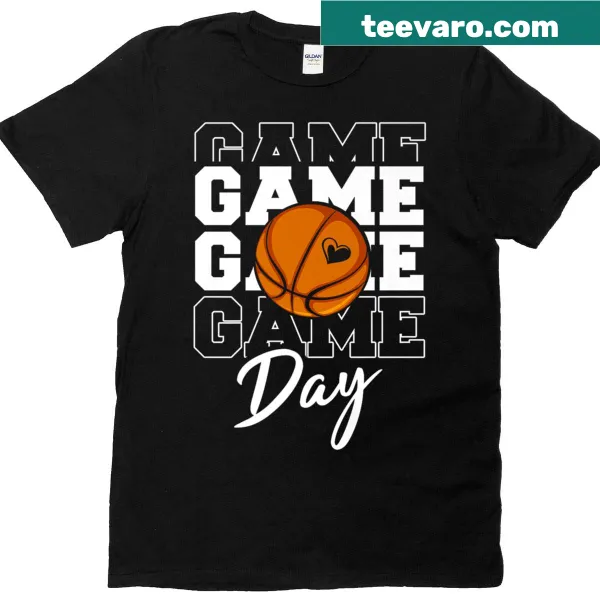 Illustrative T-shirt featuring a basketball player for women