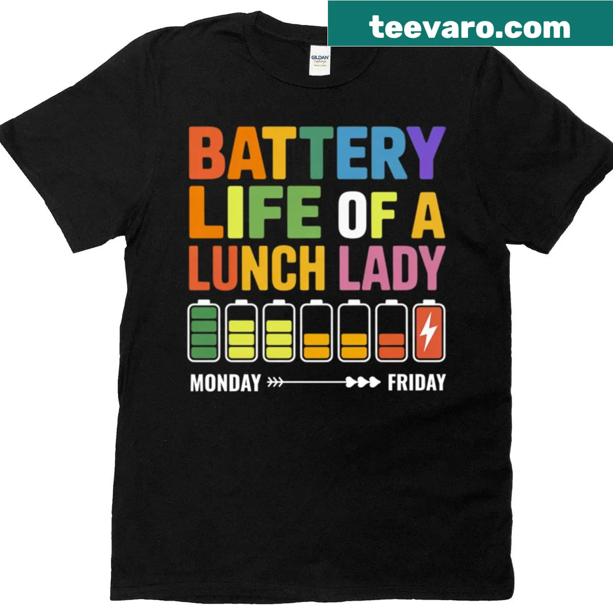 Funny T-shirt for school lunch ladies featuring humorous text — on a men's t-shirt