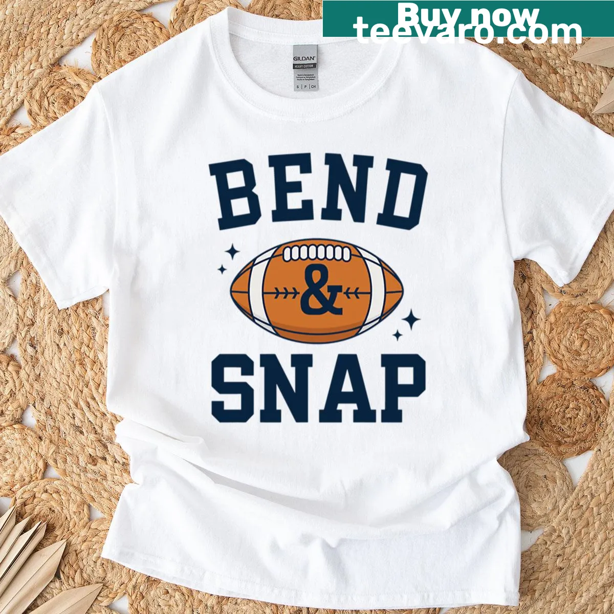 Playful 'Bend And Snap' text graphic on T-shirt — on a men's t-shirt