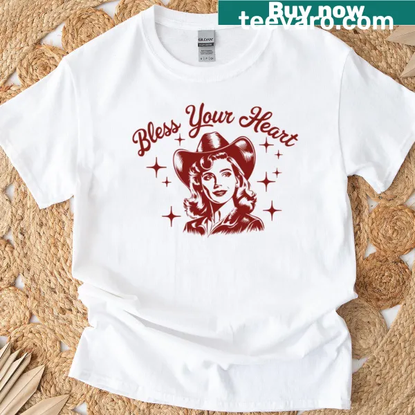Retro cowgirl T-shirt with humorous text design