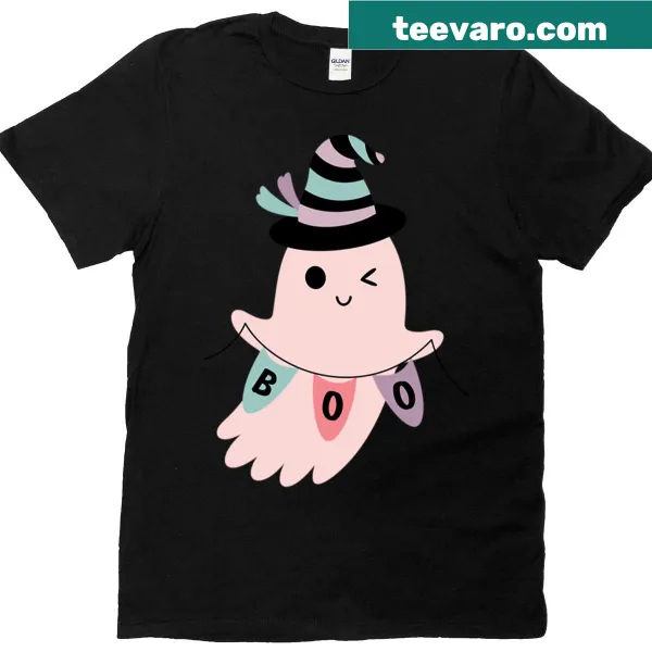 Adorable Halloween t-shirt with a cute ghost design