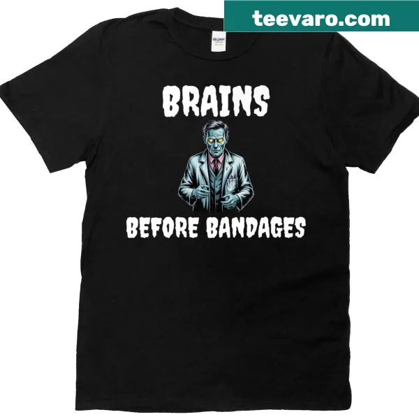 Funny medical t-shirt with zombie doctor quote