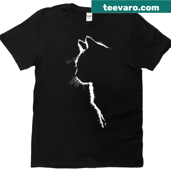 Minimalist cat silhouette design T-shirt