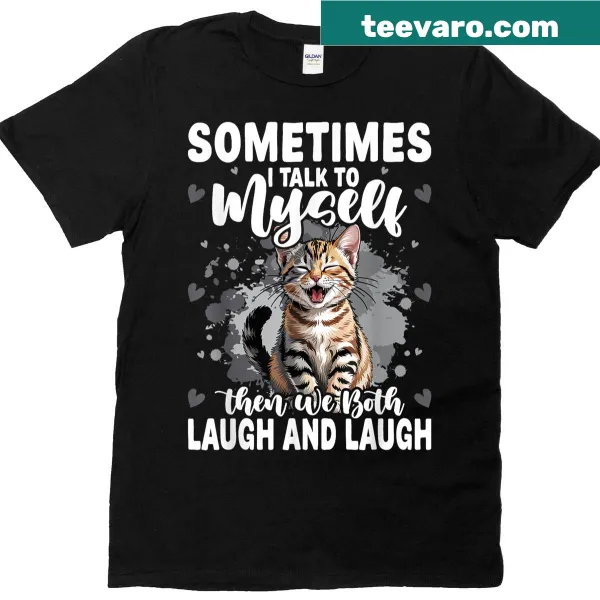 Funny typography design about talking to a cat on a T-shirt