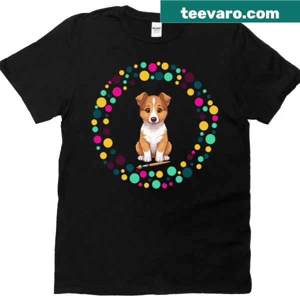 Smooth Collie illustration T-shirt celebrating Dot Day