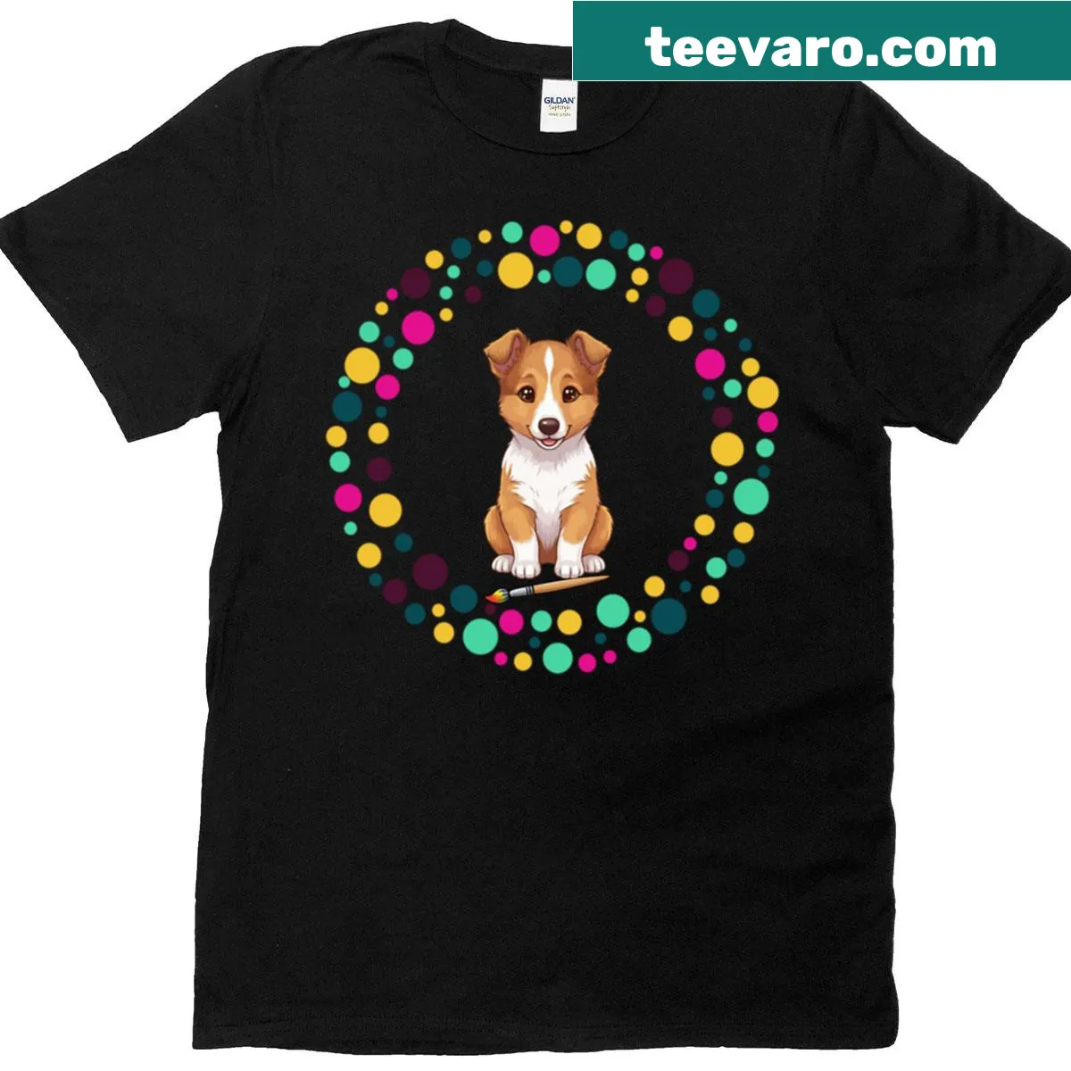 Smooth Collie illustration T-shirt celebrating Dot Day — on a men's t-shirt