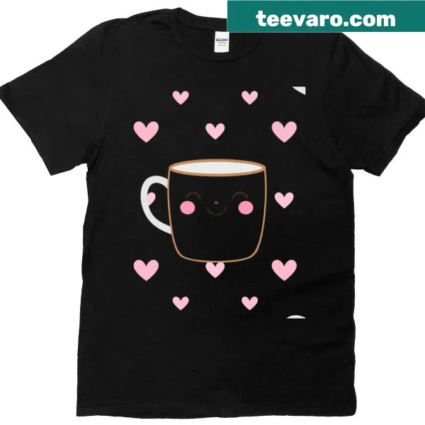 Simple coffee cup graphic on an oversized T-shirt.