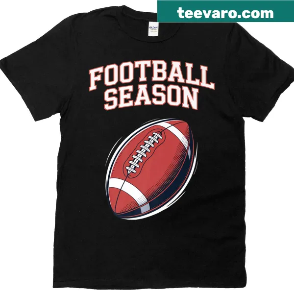T-shirt showcasing autumn football spirit with team logos and graphics