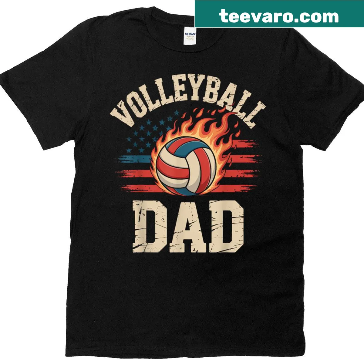 Proud 'Cool Volleyball Dad' text on a T-shirt. — on a men's t-shirt