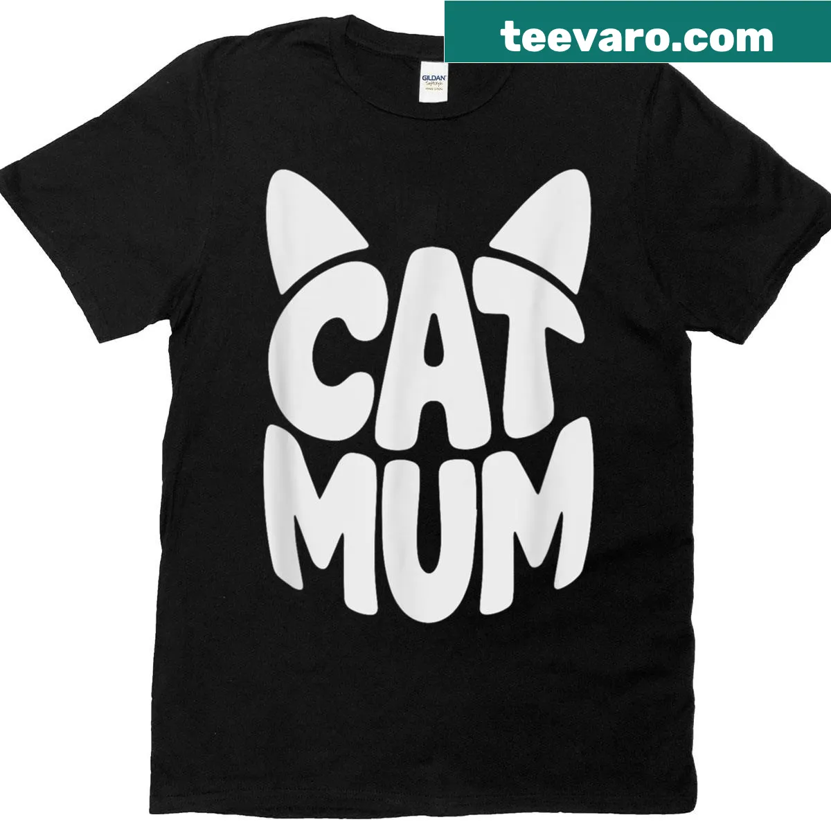 Funny tee for cat lovers, saying 'Cute Cat Mum' — on a men's t-shirt