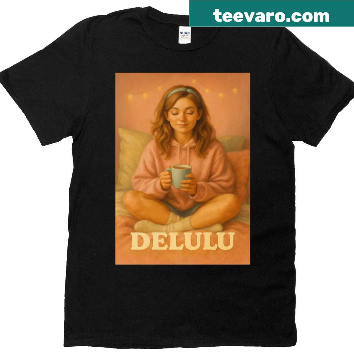Semi-realistic illustration tee promoting self-care — on a men's t-shirt