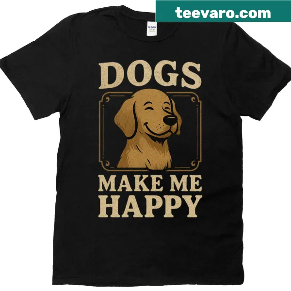 Vintage smiling dog graphic on a casual t-shirt
