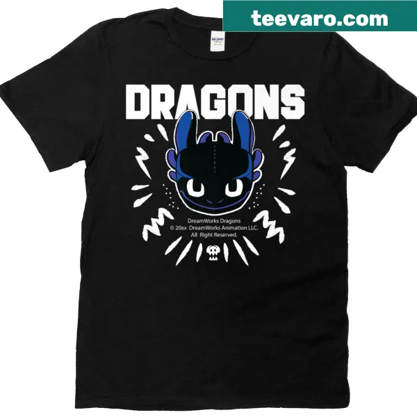 Premium T-shirt featuring dragons from 'How To Train Your Dragon' series.