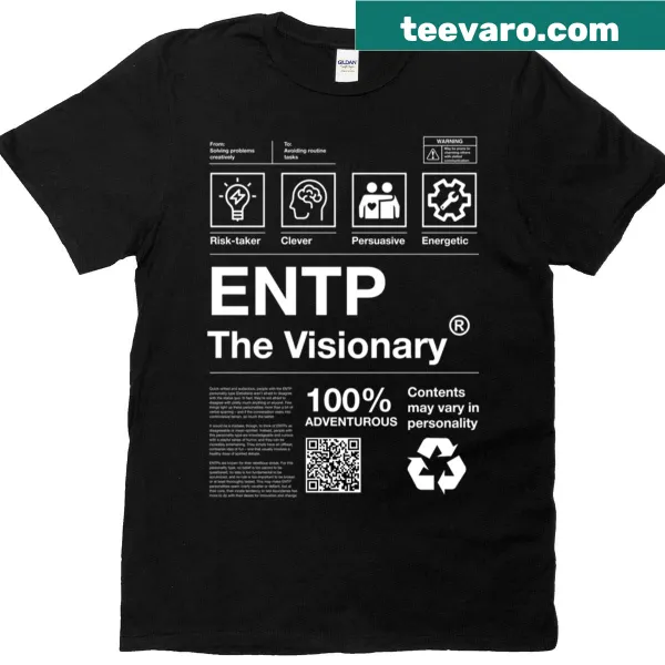 Oversized T-shirt with minimalist ENTP design in white print
