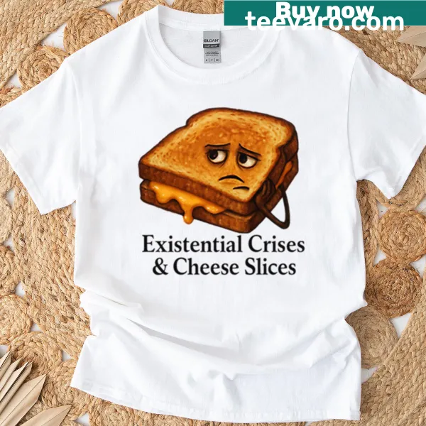 Funny grilled cheese sandwich design with existential crisis quote