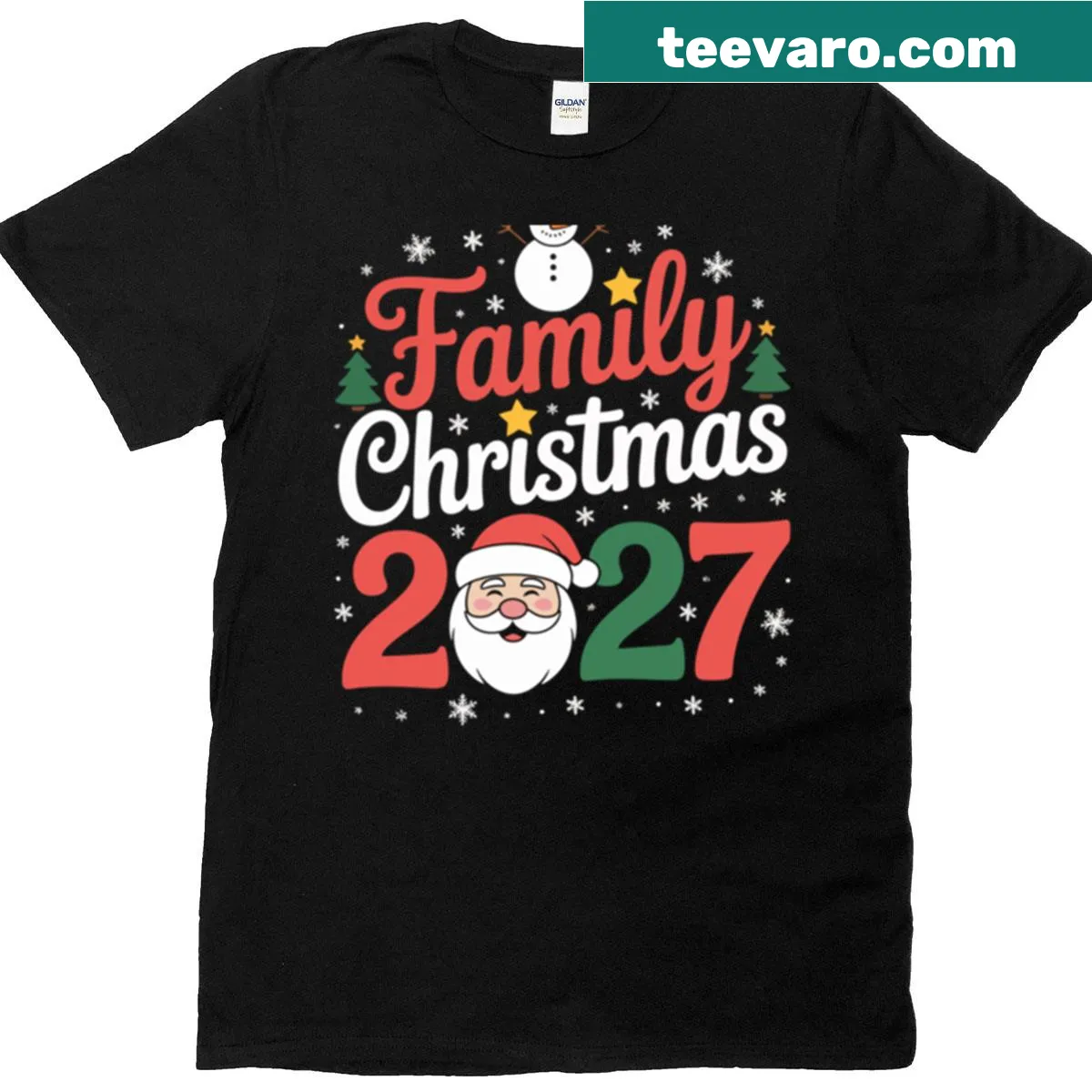 T-shirt celebrating Family Christmas 2027 — on a men's t-shirt