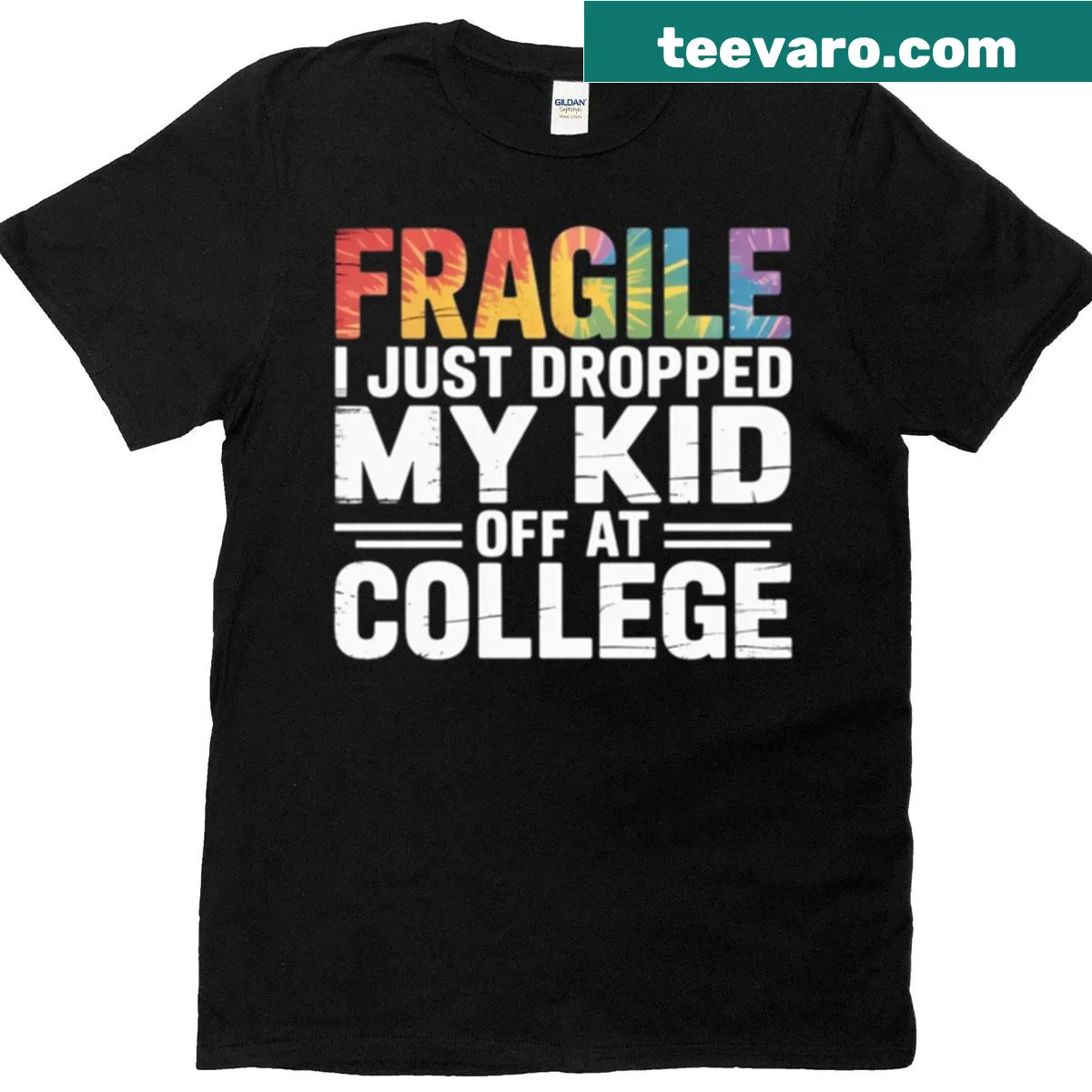 Humorous graphic for parents dropping kids off at college — on a men's t-shirt