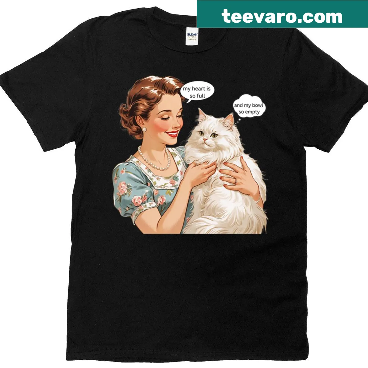 T-shirt with 'Full Heart But Empty Bowl' text design — on a men's t-shirt