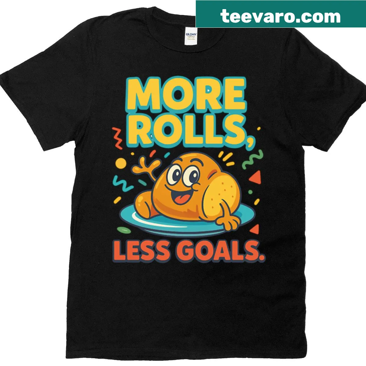 90s cartoon-themed Thanksgiving t-shirt with humorous saying — on a men's t-shirt