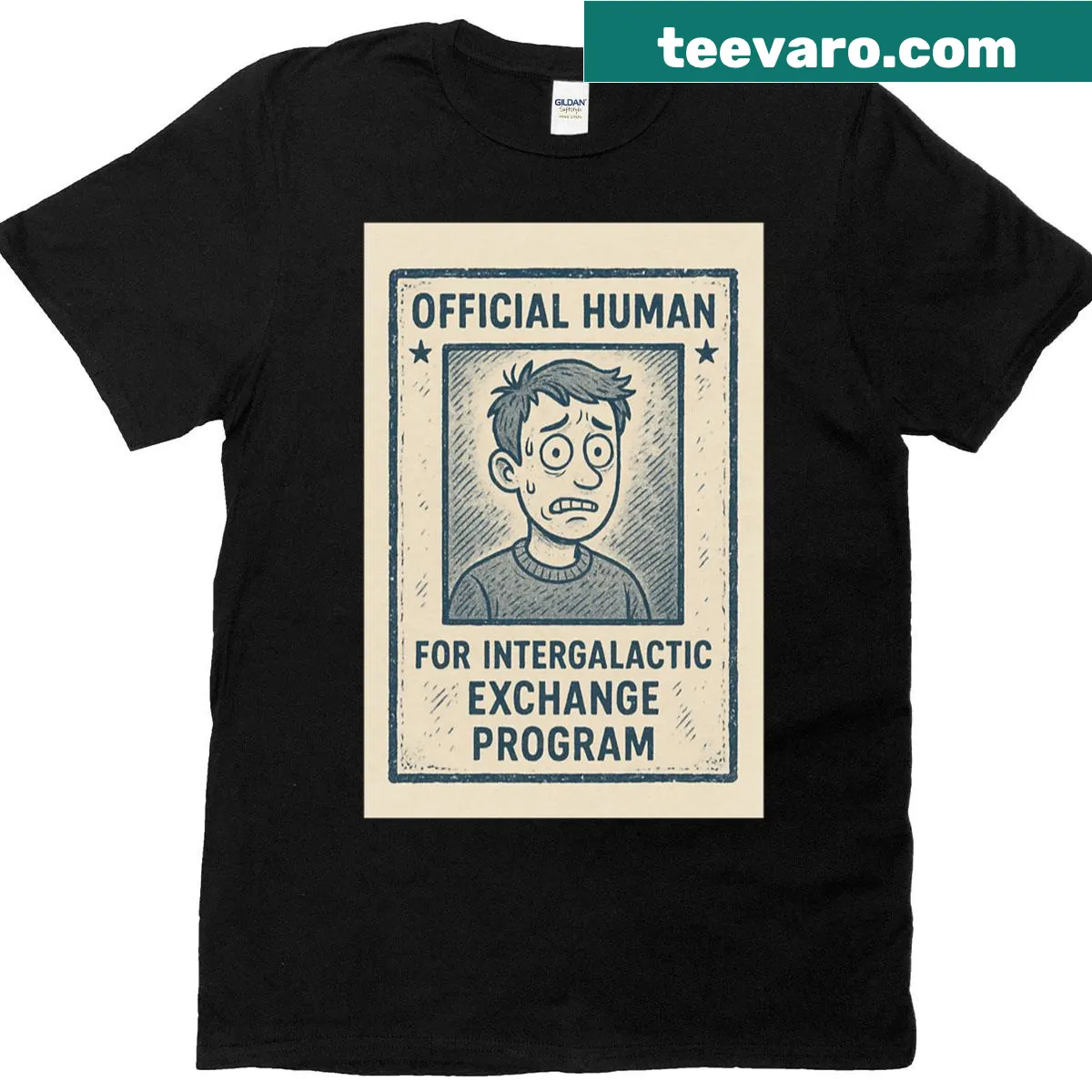 Humorous UFO graphic on T-shirt — on a men's t-shirt